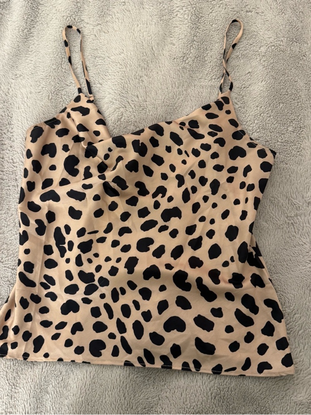 Bloomingdale’s Aqua Animal Print Silky Cami